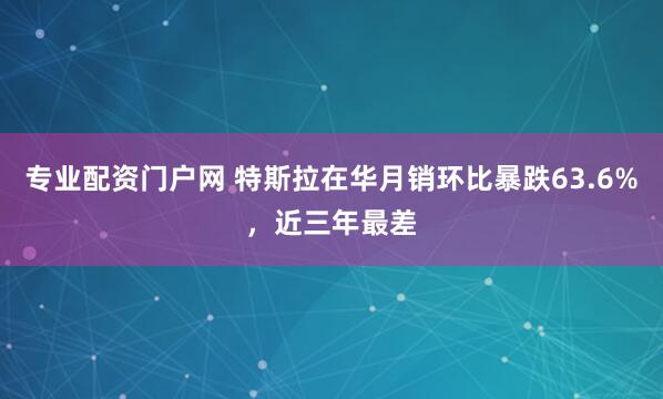 专业配资门户网 特斯拉在华月销环比暴跌63.6%，近三年最差